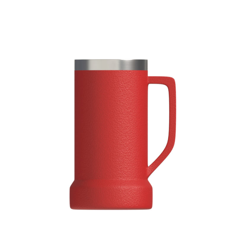 Изолированный стакан для кофе с принтом логотипа, пивная кружка из нержавеющей стали с двойными стенками и ручкой