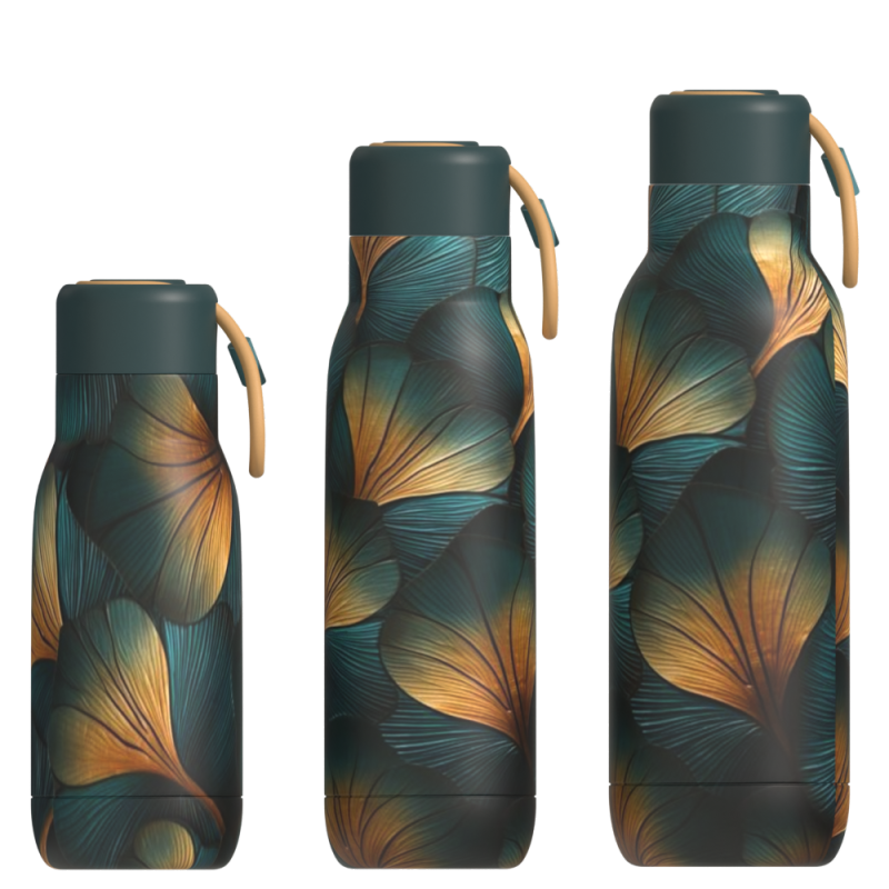 500ml Outdoor Double Wall Insulated Straw Type Stainless Steel Water Bottle With A Strap