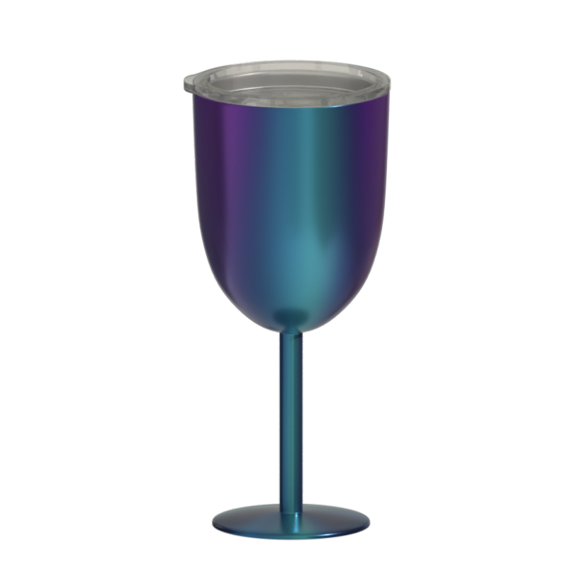Wuyi Hongtai popular custom logo 11OZ stainless steel goblet double wall wine cup egg cup with lid