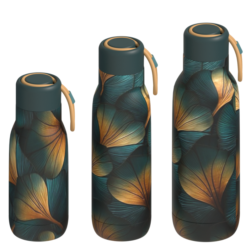 Custom Logo Lid Double Wall 304 Vacuum Stainless Steel Vacuum Flask Sport Water Bottles With Handle