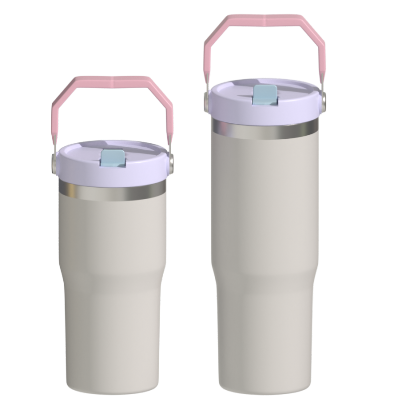 20&30OZ Double Wall Vacuum Insulated Flask Stainless Steel Travel  Coffee Tumbler With Handle Lid