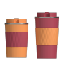 High quality custom logo travel coffee mug double wall vacuum insulate tumbler car cup thermos with flip lid