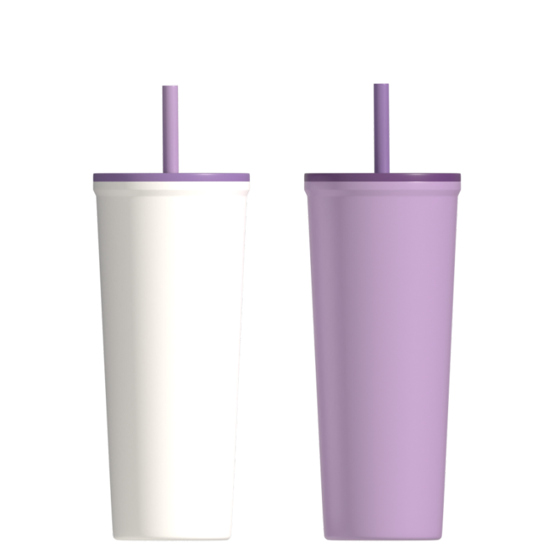 Double Wall Stainless Steel Insulated Tumbler Travel Cup With SS straw Vacuum Coffee Mug