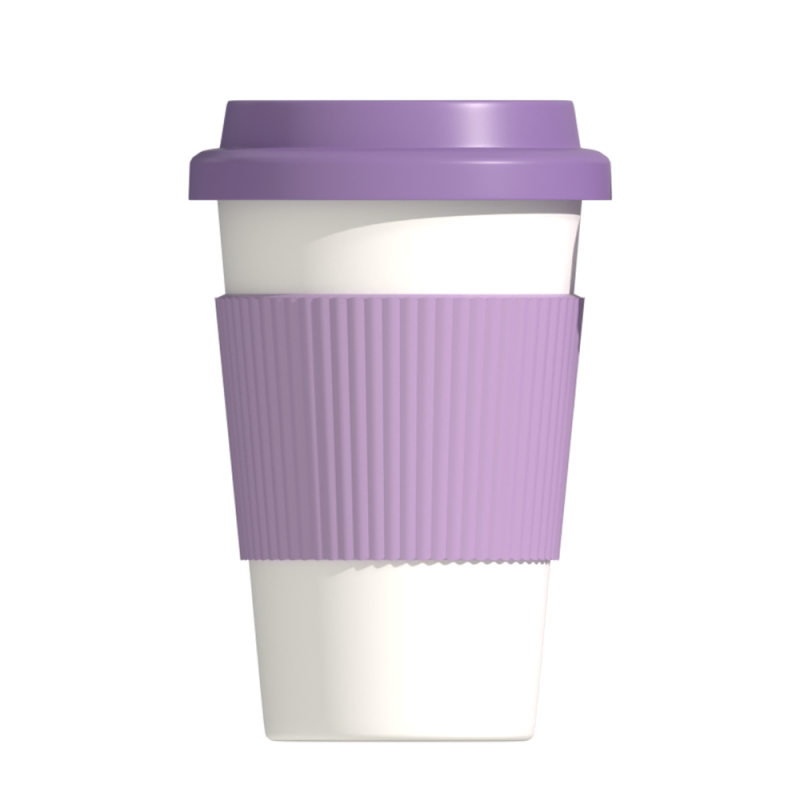 500 ml stainless steel cup with silicone grip and silicone lid