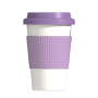 500 ml stainless steel cup with silicone grip and silicone lid