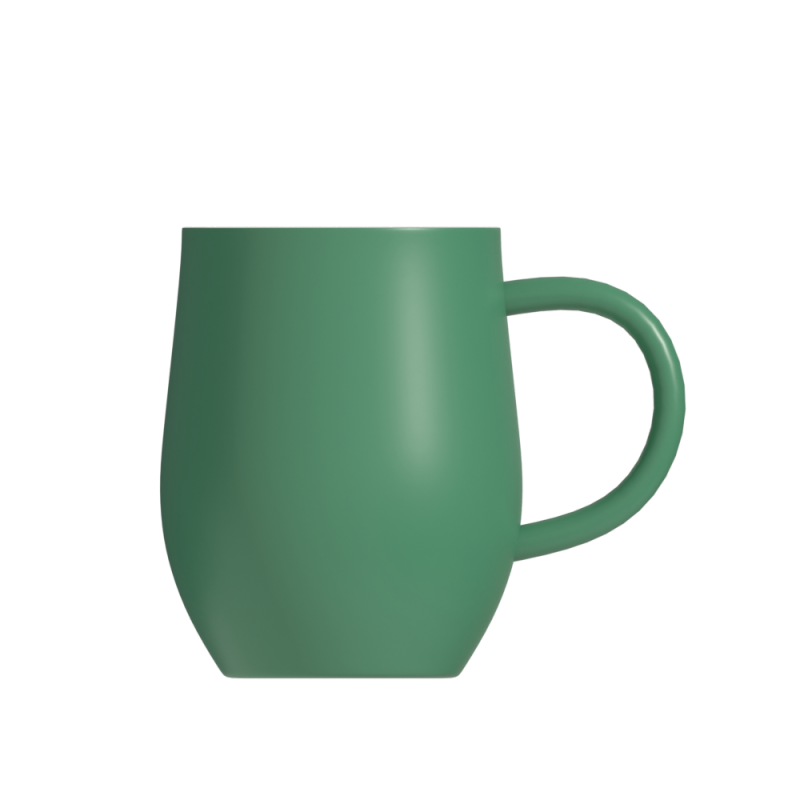 12oz double wall stainless steel ceramic coffee mug insulated egg shaped wine tumbler with handle