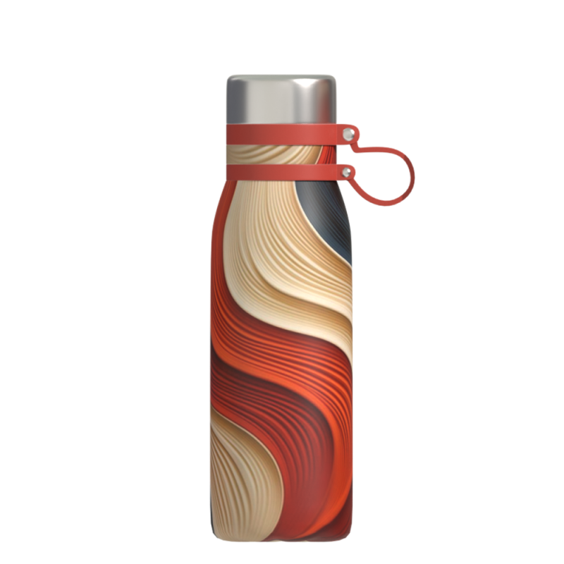Custom logo  double wall vacuum insulated sport stainless steel water bottle sports holder with neck lanyard strap