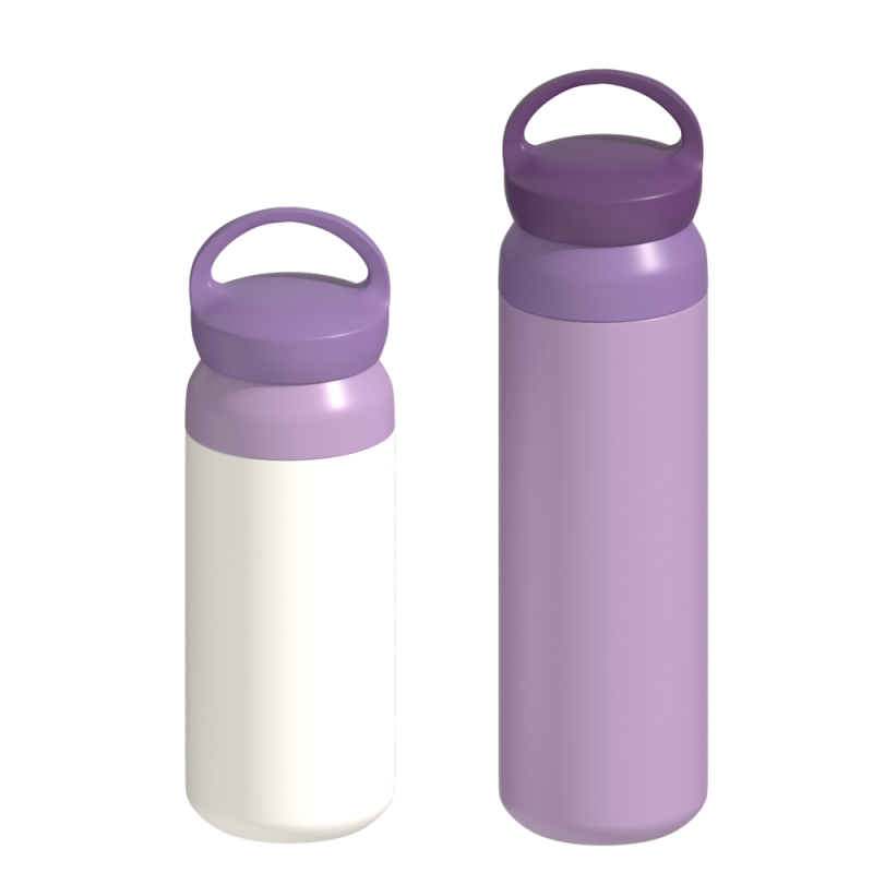 Portable 350ml Wide Mouth Double Walled Stainless Steel Thermal Vacuum Insulated Water Bottle With Handle