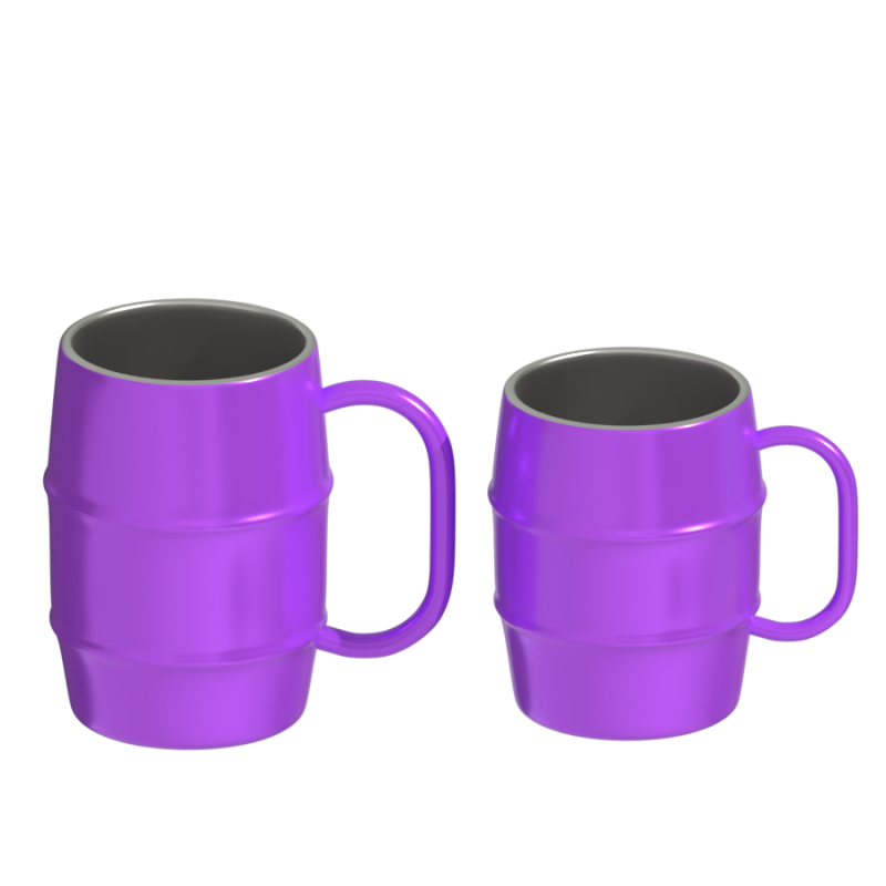 500ML double wall barrel shaped stainless steel beer cup with handle travel mug