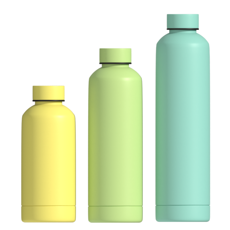 500ml Sports Water Bottle Rubber Coating Double Wall Vacuum Flask Stainless Steel Insulated Water Bottle With Lid