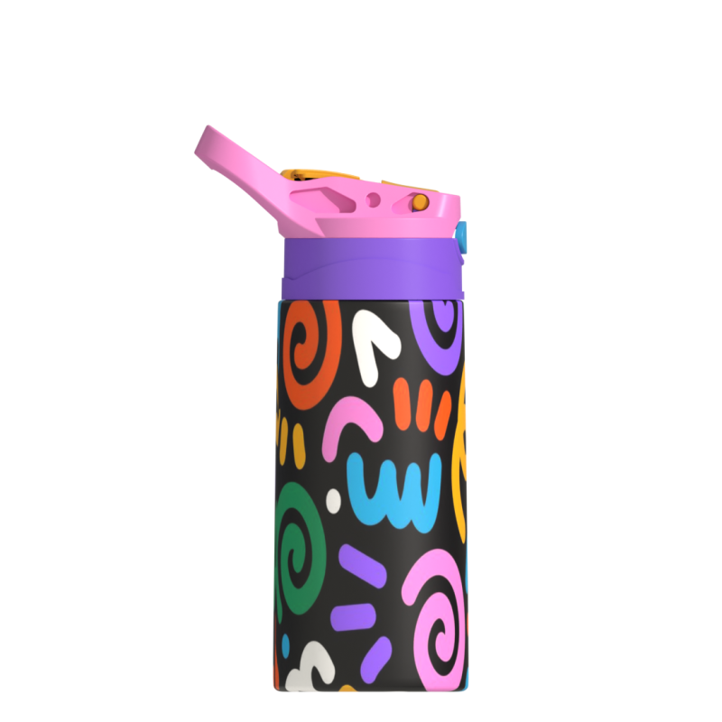 350ml Kids Warmer Cup Stainless Steel Double Wall Thermos Vacuum flask Supplies With Straw Kids Water Bottle