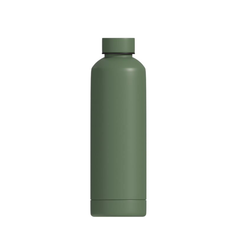 Eco Friendly Sports Water Bottle Rubber Coating Stainless Steel Vacuum Flask Double Wall Insulated Thermos With Lid