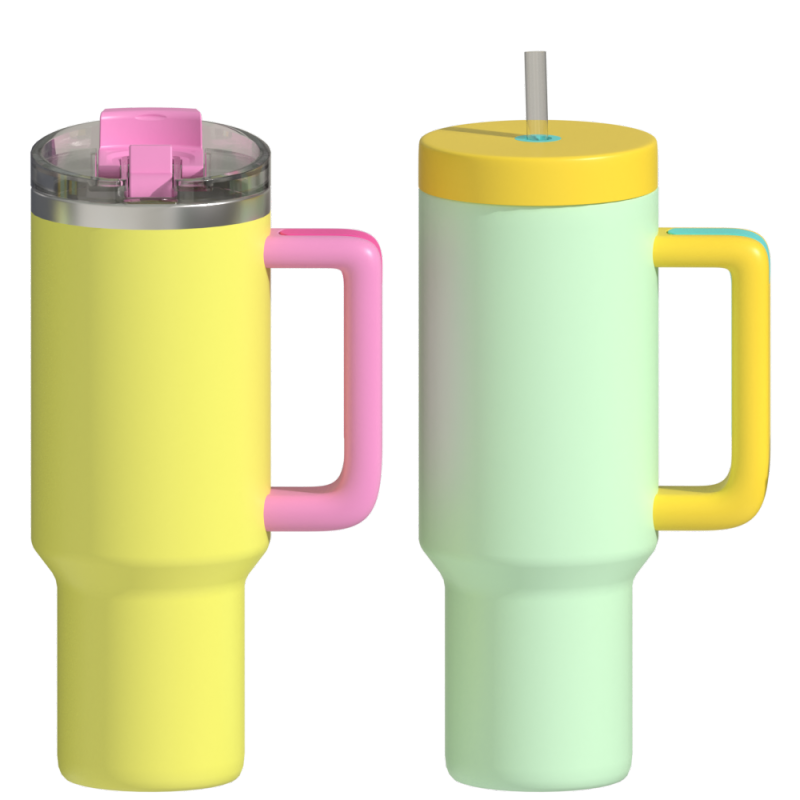 New Design 40OZ Stainless Steel Double Wall Popsicle Thermos High Quality Flow state Tumbler With Straw