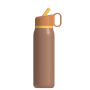 Hongtai Drinkware Stainless Steel Bottle with Tritan Straw Lid Food Grade SS 304 600ml Easy Grip Water Bottle