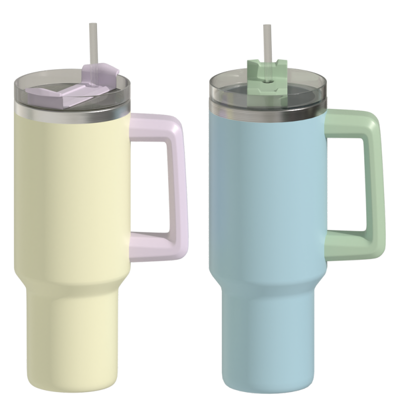 2023 40OZ Adventure Quencher Double Wall Stainless Steel Beer Tumbler With Handle And Straw Lid