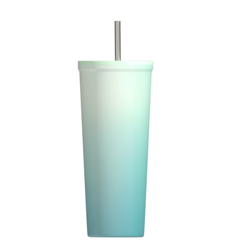 Double Wall Stainless Steel Tumbler Cup Vacuum 24oz Coffee Mug With Straw