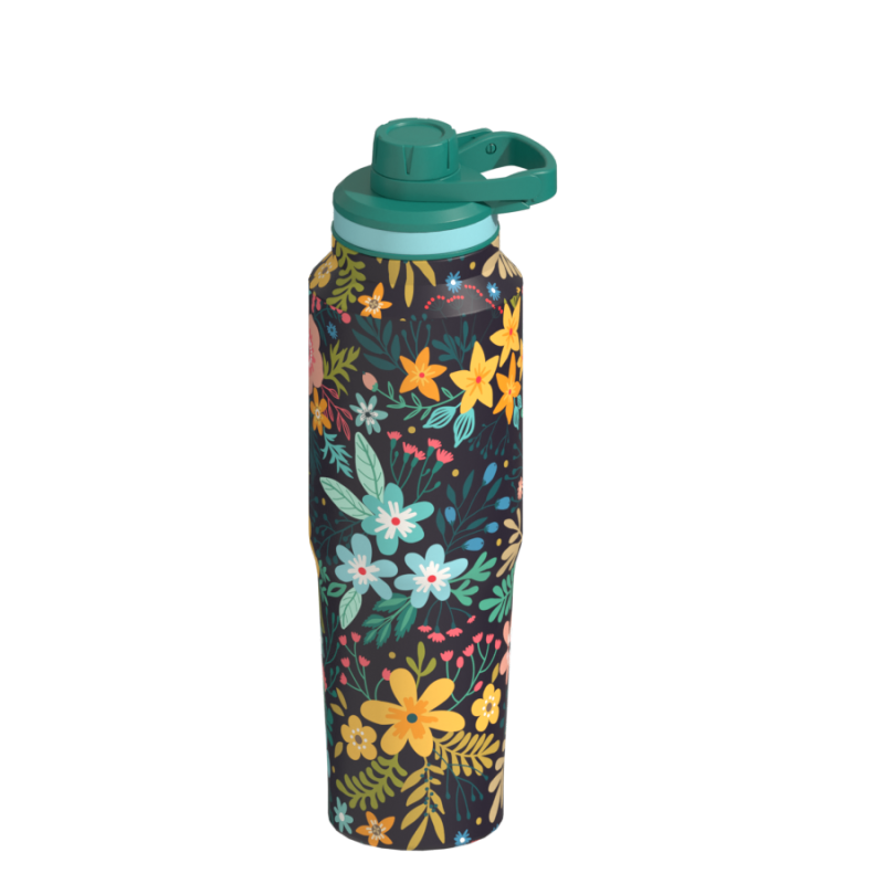 Hongtai Drinkware 40OZ Mortar Shape Wide Mouth Water Bottle Vacuum Flask with Carry Handle