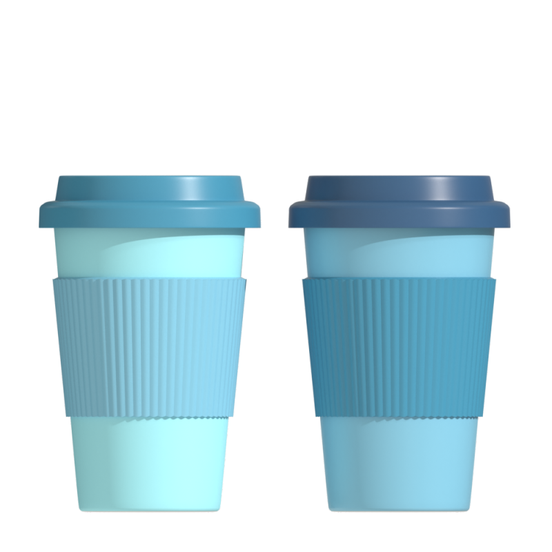 500 ml stainless steel cup with silicone grip and silicone lid