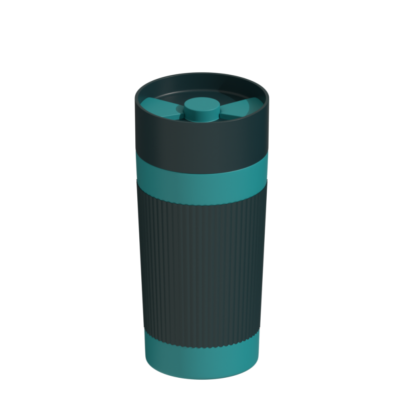 Hot selling custom logo&color 450 ml Vacuum insulated coffee mug thermos silicon sleeve car cup with 360 degree water outlet lid