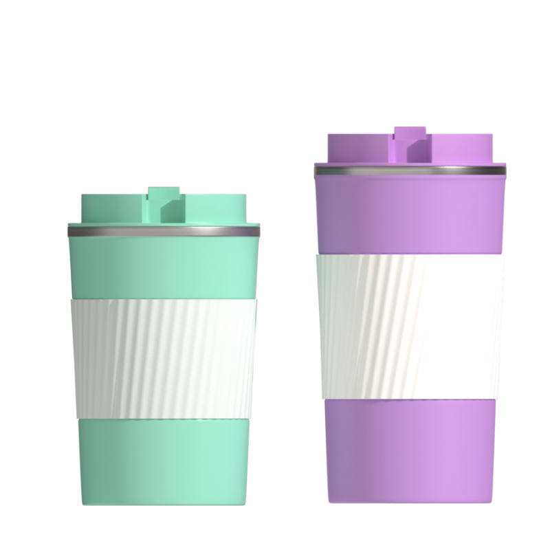 Wholesale Hongtai Drinkware Coffee Tumbler 380ml Stainless Steel Double Wall Insulated Travel Mug With Silicone Sleeve