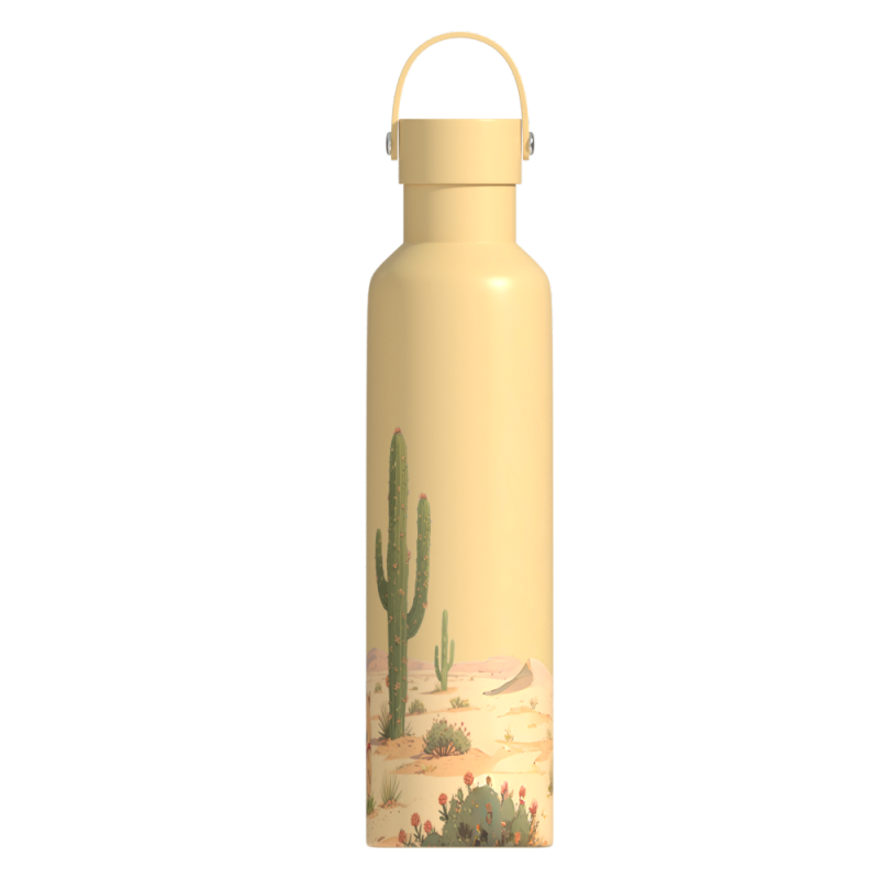 Одностенная спортивная бутылка для воды черного цвета емкостью 750 мл с соломенной крышкой и ручкой для детей