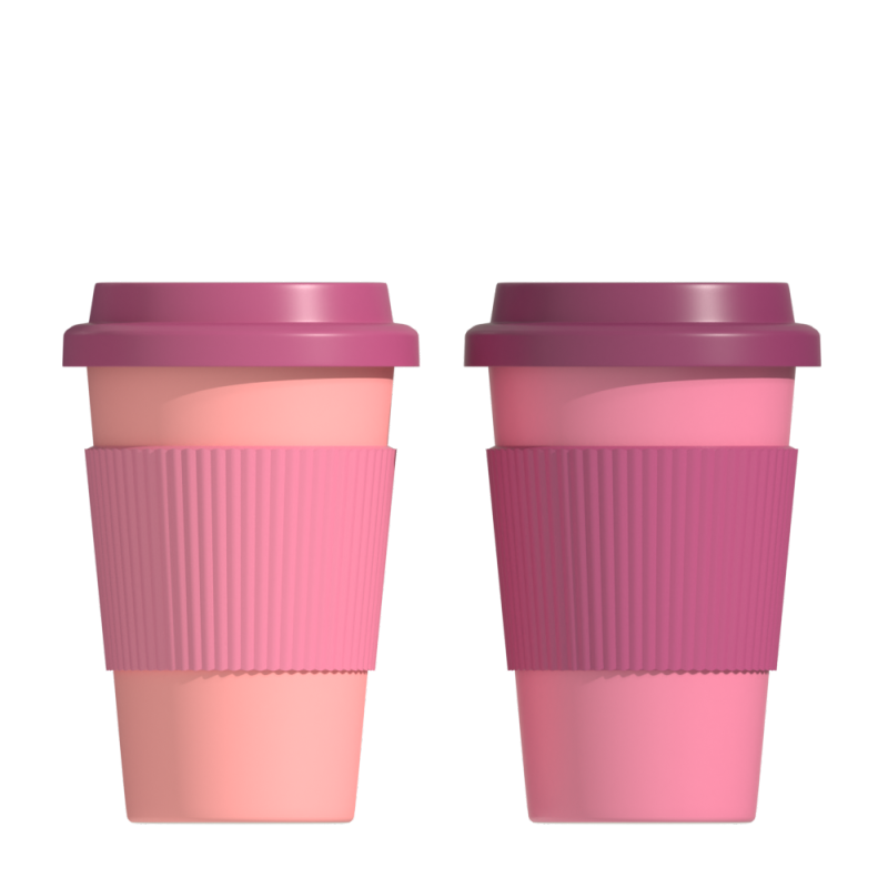 500 ml stainless steel cup with silicone grip and silicone lid