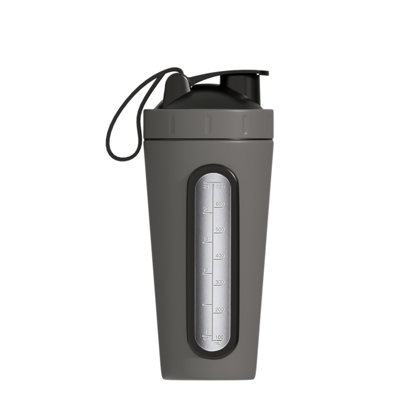 700ml Stainless Steel Sports Fitness Single Wall Gym Protein Shaker Bottle With Visible Window