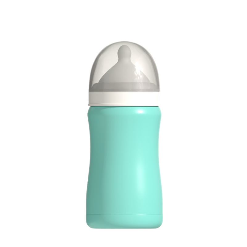 Bpa free baby bottle Double wall stainless steel insulated baby bottle with pacifier