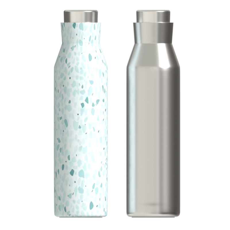 Бутылка для воды из нержавеющей стали с двойными стенками и вакуумной изоляцией объемом 600 мл/700 мл с выдвижной крышкой для пеших прогулок