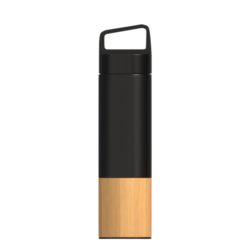 550ml Stainless Steel Insulated Water Bottle Double Wall Vacuum Bamboo Thermos Cup