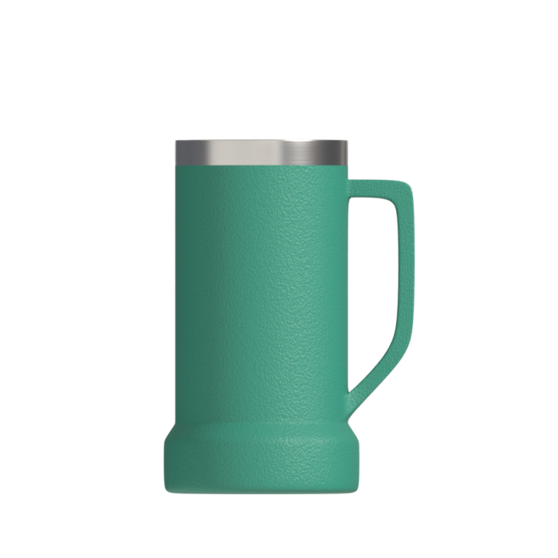 Изолированный стакан для кофе с принтом логотипа, пивная кружка из нержавеющей стали с двойными стенками и ручкой