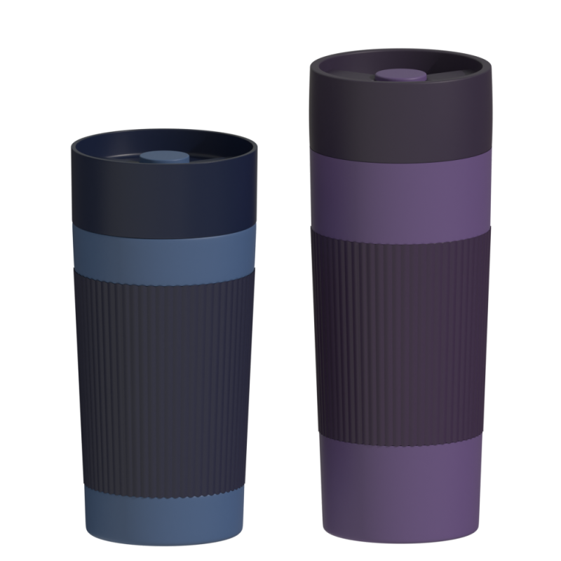 17OZ Stainless Steel Vacuum  Insulated Travel Coffee Tumbler Thermos Flask With Silicone Sleeve Travel Mug