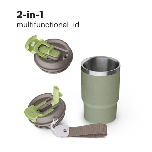 Wholesale food grade bpa free double wall vacuum 12oz 2 in 1 powder coated tumblers water tumbler