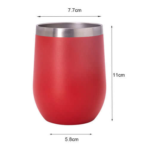 Wholesale Cheap Stainless Steel  Egg Shape Mugs Vacuum Insulated 12 OZ Wine Tumbler with Lid
