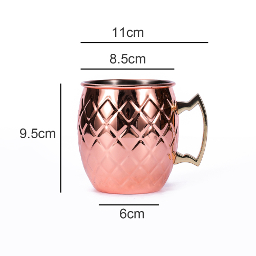 Stainless Steel Wine Cups 530 Ml Copper Cocktail Hammered Moscow Mule Mugs