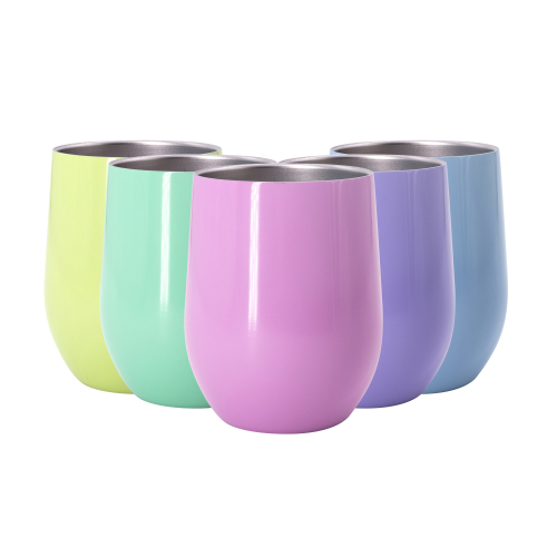 Stainless Steel 12 oz Egg Shape Wine Tumbler Vacuum Insulated Double Wall Custom Logo Coffee Mugs