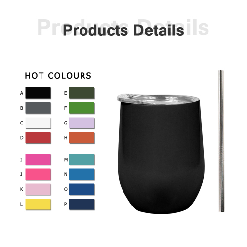 Stainless Steel 12 oz Egg Shape Wine Tumbler Vacuum Insulated Double Wall Custom Logo Coffee Mugs