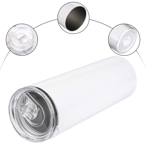 Factory Sublimation Blank 20 oz Cups Stainless Steel Wholesale Double Wall White Tumbler with Lid
