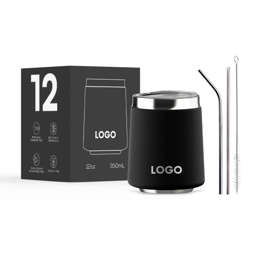 Wine Tumbler  New Shape 12OZ Coffee Mug Customized With Lid And Straw Double Wall Vacuum Insulated For Champagne C