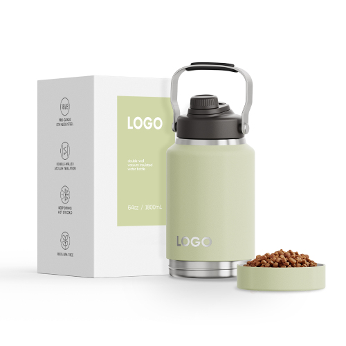 Stainless Steel Big Capacity Water Jug Double Wall Vacuum Insulated Water Bottle with Pet Bowl