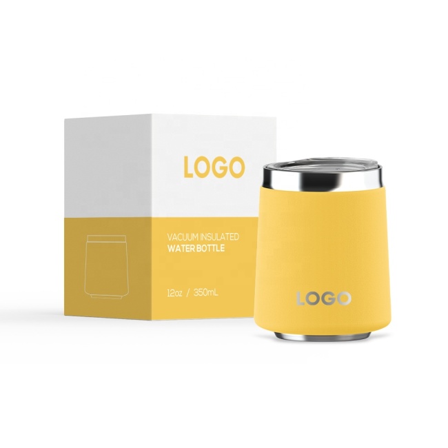 New cheap 12oz double wall custom wine tumbler with straw stainless steel tumblers insulated tumbler