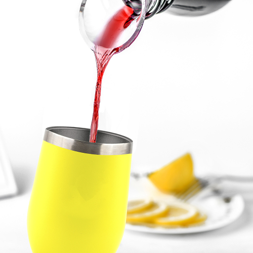 Wine Tumbler Coffee Mug 12OZ Customized With Lid And Straw Double Wall Vacuum Insulated For Champagne Cocktail Beer Coffee