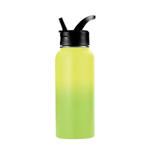 Wide Mouth Stainless Steel Customized Logo Factory Insulated Sport Water Bottle with straw lid