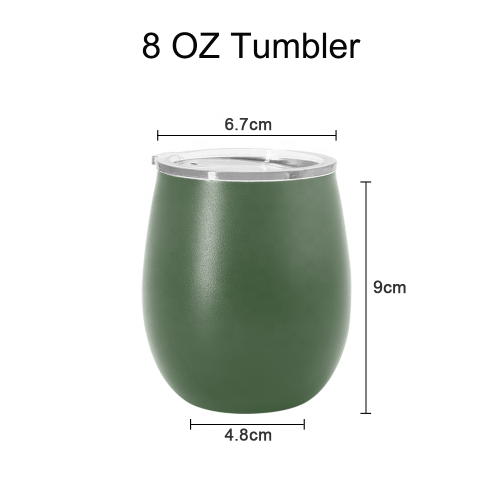 Outdoors vacuum insulated wholesale 8oz wine tumbler with bpa free lid matte tumblers bulk tumblers