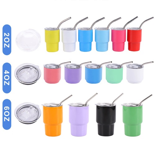 Wholesale vacuum insulated 4oz stainless stainless steel customized tumblers with lid wine tumbler