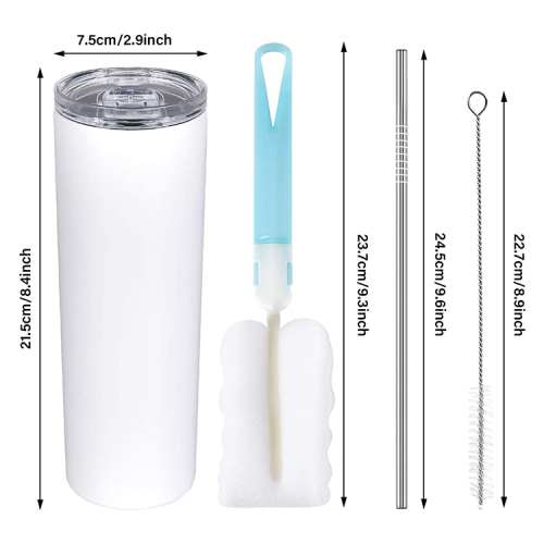 20oz Stainless Steel Vacuum Insulated Slim Tumblers Sublimation Blank Tumblers