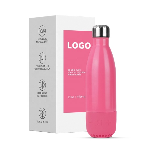 15 OZ school flask BPA free reusable water bottles metal water bottle kids water bottle with music