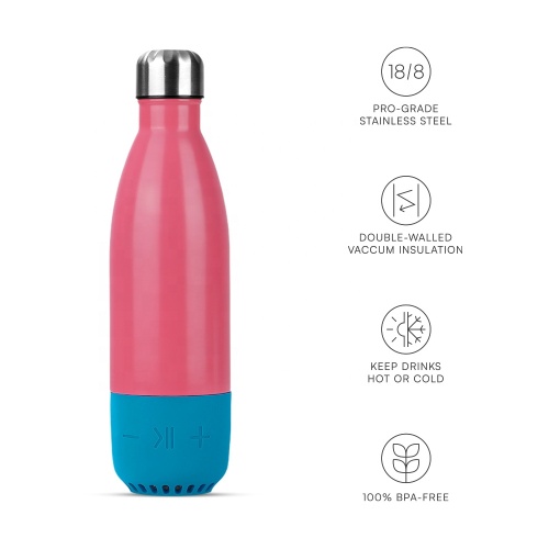15 OZ school flask BPA free reusable water bottles metal water bottle kids water bottle with music