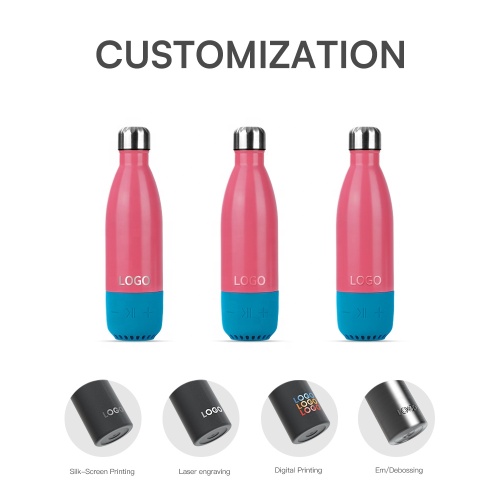 15 OZ school flask BPA free reusable water bottles metal water bottle kids water bottle with music