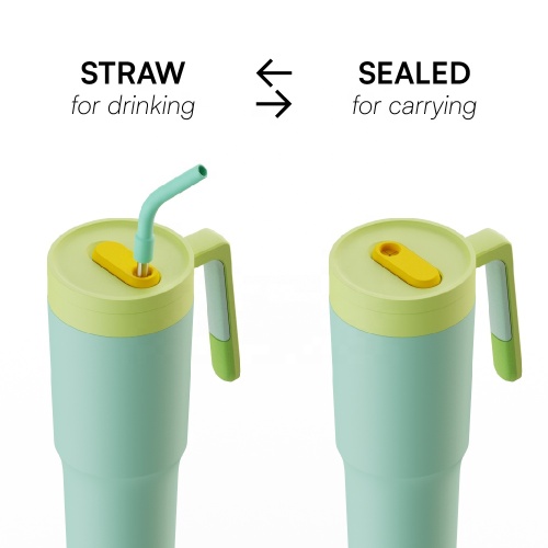 Wholesale reusable travel custom vacuum insulated stainless steel tumbler 40 oz tumbler with handle